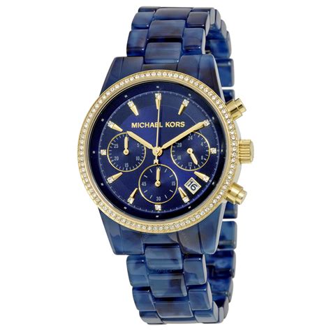 michael kors channing watch blue|michael kors navy blue watch.